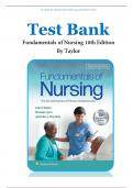 Test Bank for Fundamentals of Nursing 10th Edition Taylor (2024/2025)| 9781975168155 | Chapter 1-47 | Complete Questions and Answers A+ | Best Study Guide