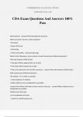 CDA Exam Questions And Answers 100% Pass