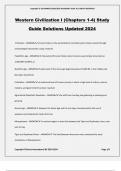 Western Civilization I (Chapters 1-4) Study Guide Solutions Updated 2024