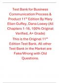 Test Bank for Business Communication Process & Product 11th Edition By Mary Ellen Guffey, Dana Loewy (All Chapters 100% Original Verified, A+ Grade)