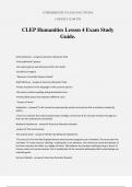 CLEP Humanities Lesson 4 Exam Study Guide