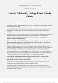 Intro to Clinical Psychology-Exam 1 Study Guide.