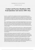 Conduct and Practices Handbook (CPH) Exam Questions And Answers 100% Pass.