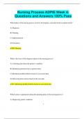 Nursing Process ADPIE Week 4- Questions and Answers 100% Pass