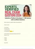 Salesforce Platform Developer I/ 180 Quizzes with Certified Solutions. 