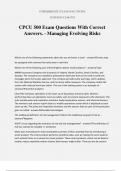 CPCU 500 Exam Questions With Correct Answers. - Managing Evolving Risks