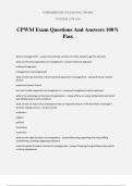 CPWM Exam Questions And Answers 100% Pass