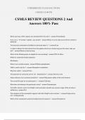 CSMLS REVIEW QUESTIONS 2 And Answers 100% Pass