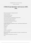 CSMLS Exam Questions And Answers 100% Pass