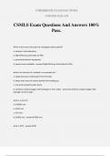 CSMLS Exam Questions And Answers 100% Pass.