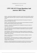 CWV 101 GCU Exam Questions And Answers 100% Pass