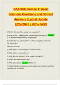 DAANCE module 1: Basic Sciences Questions and Correct Answers | Latest Update 2024/2025 | 100% PASS