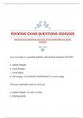 ROOFING EXAM QUESTIONS 20242025 WITH GUARANTEED ACCURATE ANSWERS