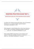 ROOFING PRACTICE EXAM TEST 1 WITH GUARANTEED ACCURATE ANSWERS