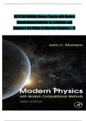 Solution Manual for Modern Physics with Modern Computational Methods: for Scientists and Engineers 3rd Edition by John Morrison, ISBN: 9780128177907, All 15 Chapters Covered, Verified Latest