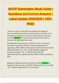 IACCP Examination Study Guide | Questions and Correct Answers | Latest Update 2024/2025 | 100% PASS