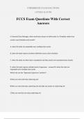 FCCS Exam Questions With Correct Answers