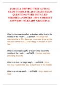 JAMAICA DRIVING TEST ACTUAL  EXAM COMPLETE ACCURATE EXAM  QUESTIONS WITH DETAILED  VERIFIED ANSWERS (100% CORRECT  ANSWERS) /ALREADY GRADED A+