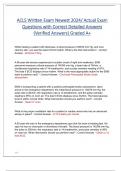 ACLS Written Exam Newest 2024/ Actual Exam Questions with Correct Detailed Answers (Verified Answers) Graded A+