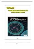 Test Bank For Lehninger Principles of Biochemistry, 8th Edition (Nelson, 2022), 9781319228002, Chapter 1-28 All Chapters with Answers and Rational