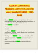 SAEM M4 Curriculum 2 | Questions and Correct Answers | Latest Update 2024/2025 | 100% PASS