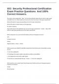 OCI  Security Professional Certification Exam Practice Questions  And 100% Correct Answers.