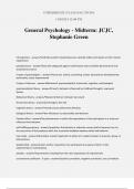 General Psychology - Midterm: JCJC, Stephanie Green