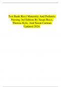 Test Bank Ricci Maternity And Pediatric Nursing 3rd Edition By Susan Ricci, Theresa Kyle, And Susan Carman updated 2024.