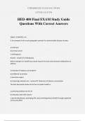 HED 400 Final EXAM Study Guide Questions With Correct Answers