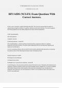 HIV/AIDS (NCLEX) Exam Questions With Correct Answers.