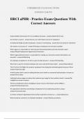 HRCI aPHR - Practice Exam Questions With Correct Answers