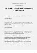 HRCI- SPHR Practice Exam Questions With Correct Answers