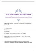 VTNE EMERGENCY MEDICINE EXAM WITH GUARANTEED ACCURATE ANSWERS