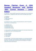 Barney Fletcher Exam 4 2024 Updated Questions with Verified 100- Correct Answers