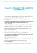 EXAM FX LIFE INSURANCE TEST QUESTIONS