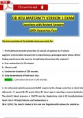 2024 HESI OB Maternity Version 1 Exam Questions and Verified Answers, 100% Guarantee Pass 