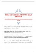 OSHA 511 GENERAL INDUSTRY EXAM 20242025 WITH GUARANTEED ACCURATE ANSWERS