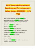 BKAT Complete Study Guide | Questions and Correct Answers | Latest Update 2024/2025 | 100% PASS