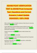 ASVAB PICAT VERIFICATION TEST & ASVAB Picat Computer Test | Questions and Correct Answers | Latest Update 2024/2025 | 100% PASS