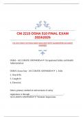 CM 2215 OSHA 510 FINAL EXAM 20242025 WITH GUARANTEED ACCURATE ANSWERS