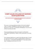 COMP GALEN COLLEGE OF NURSING EXAM QUESTIONS WITH GUARANTEED ACCURATE ANSWERS