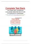 TEST BANK NEW LEADERSHIP CHALLENGE CREATING THE FUTURE OF NURSING 6TH GROSSMAN 2024.