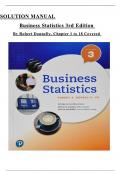 Solution Manual For Business Statistics 3rd Edition by Robert Donnelly, ISBN: 9780134685267, All Chapters 1 to 18 Covered, Verified Latest Edition