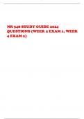 NR 548 STUDY GUIDE 2024 QUESTIONS (WEEK 2 EXAM 1, WEEK 4 EXAM 2) 