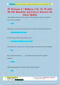 FF 22 Exam 5 / Midterm ( Ch. 16-19 )(Ch.  20-22) Questions and Correct Answers the  Latest Update