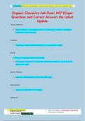 Organic Chemistry Lab Final- UCF Kluger Questions and Correct Answers the Latest  Update