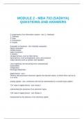 MODULE 2 - MBA 703 (SADHYA) QUESTIONS AND ANSWERS