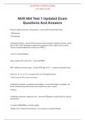 NUR 684 Test 1 Updated Exam Questions And Answers