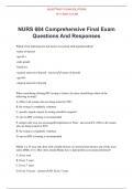 NURS 684 Comprehensive Final Exam Questions And Responses