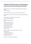 Full CRCC CRC Exam Prep Test Questions and Correct Answers Respectively 2024.  Smith-Hughes Act of 1917 - Correct answer-Federal funding to state voc educational programs -start of VR movement  The Soldier's rehab act of 1918 - Correct answer-VR se